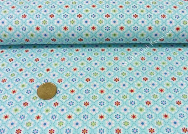 Julia Streublumen aqua  Baumwolle Webware mit kleinen Blumen aus der Stoffserie Julia von Swafing weitere Kombistoffe vorhanden